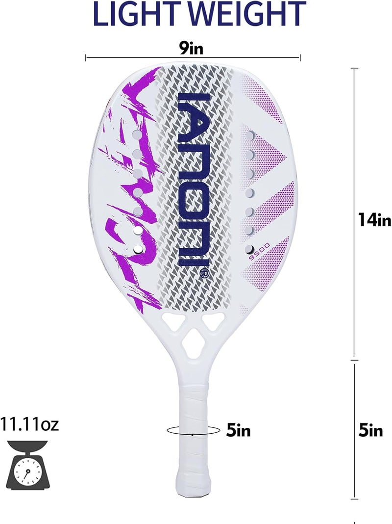 WLSRW Beach Tennis Paddle Beach Tennis Racket Carbon Fiber with EVA Memory Foam Core Tennis Paddles - Image 4